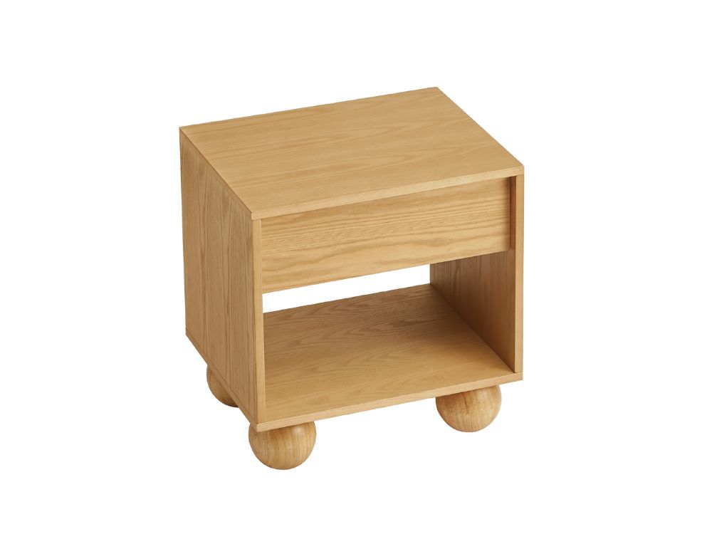 Ballico Timber Bed Base and Bedside Table Set