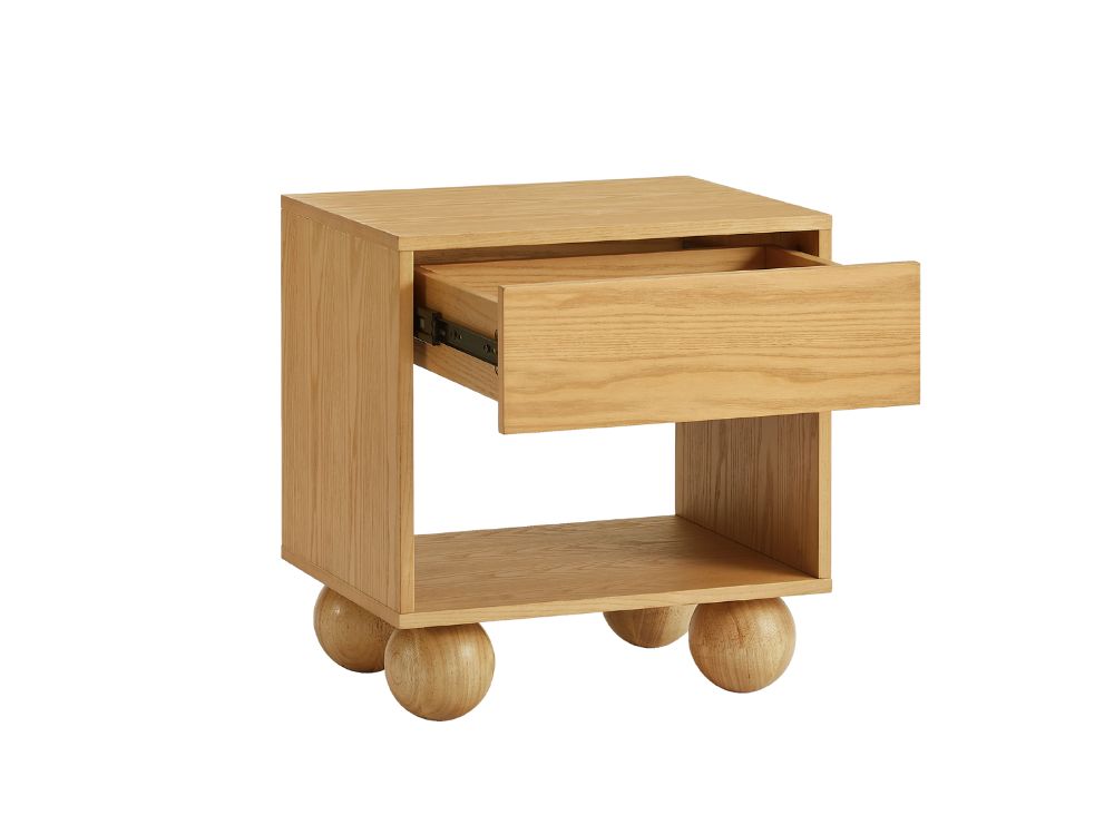 Ballico Timber Bed Base and Bedside Table Set