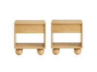 Ballico Set of 2 Bedside Table - Light Oak