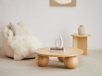 Ballico Round Coffee Table - Light Oak