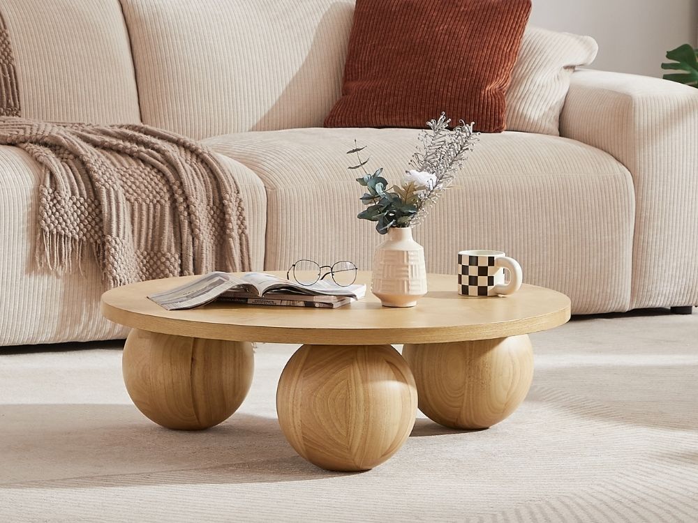 Ballico Round Coffee Table - Light Oak