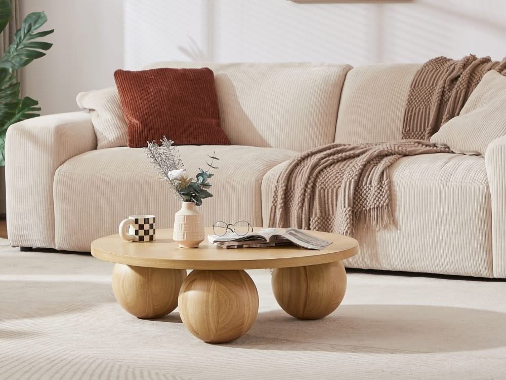 Ballico Round Coffee Table - Light Oak