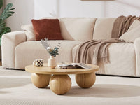 Ballico Round Coffee Table - Light Oak