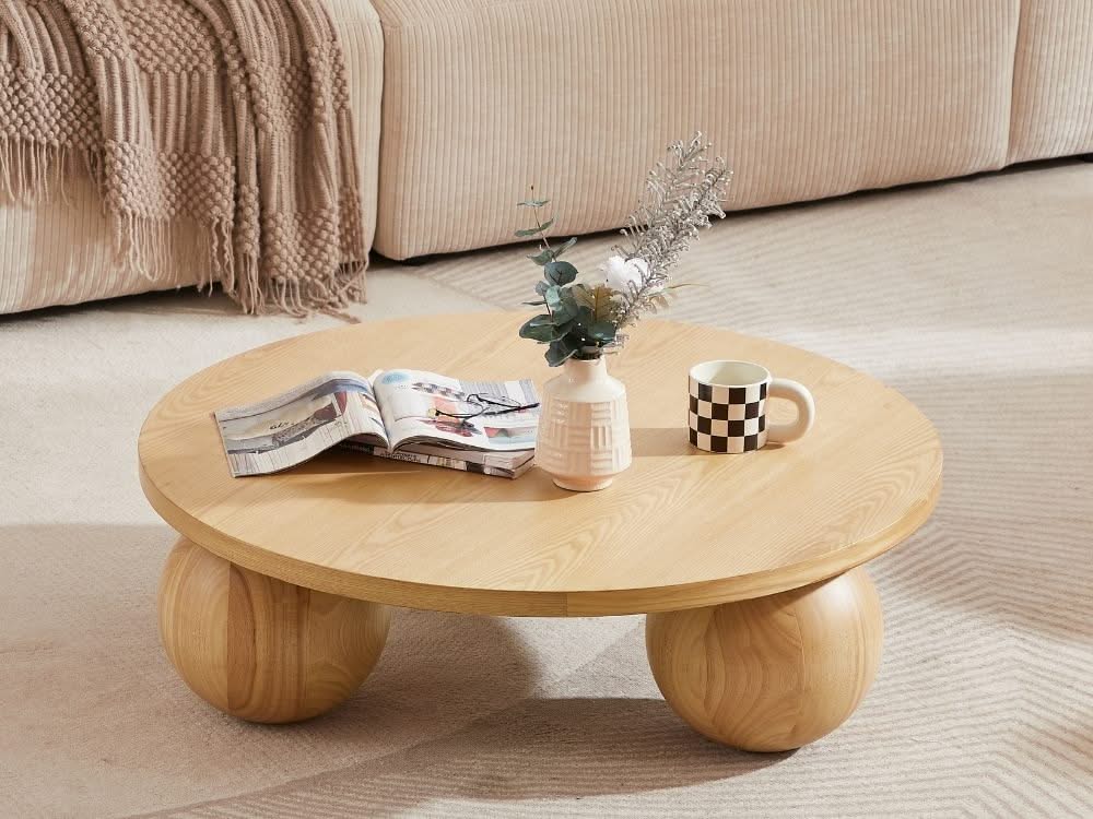 Ballico Round Coffee Table - Light Oak