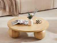 Ballico Round Coffee Table - Light Oak