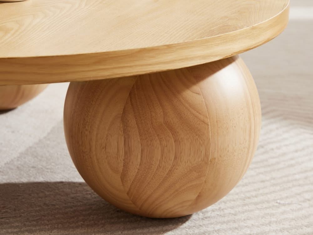 Ballico Round Coffee Table - Light Oak