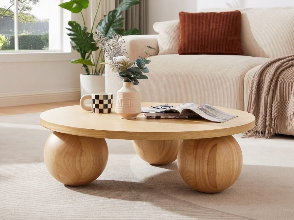 Ballico Round Coffee Table - Light Oak