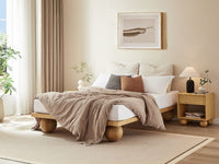 Ballico Timber Bed Base - Light Oak