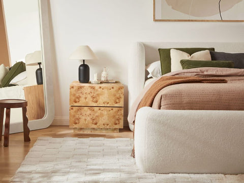 Burlin Burlwood Bedside Table
