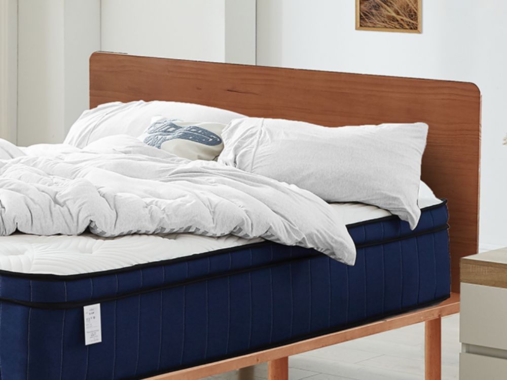 Cali Bed Frame Walnut + Deep Dream Premium Mattress Combo