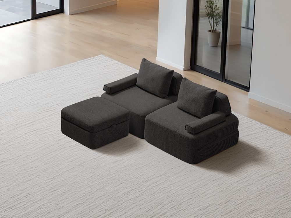 Cushie Modular 2-Seater Chaise (2.03m) - Charcoal