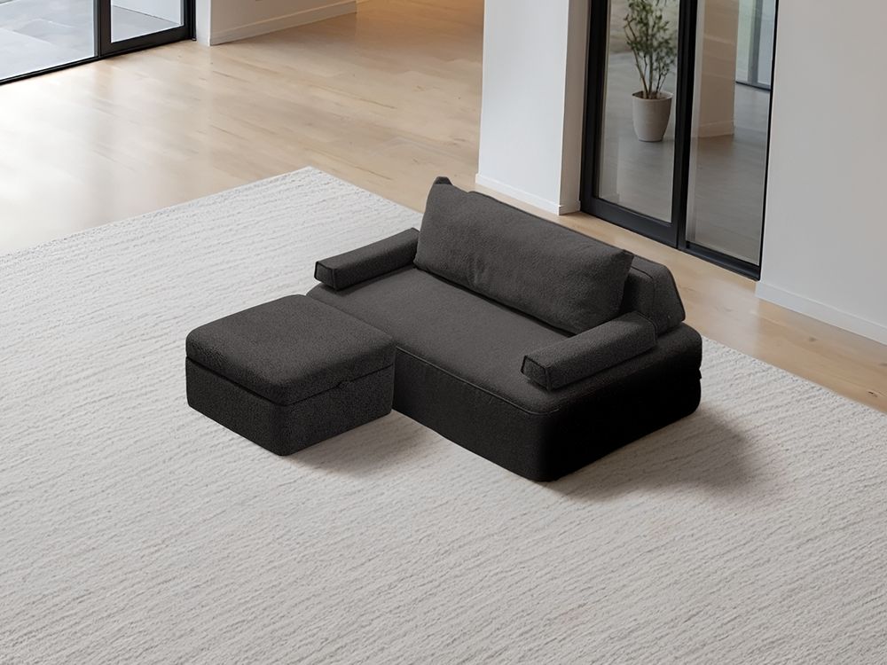Cushie Modular 2-Seater Chaise (1.54m) - Charcoal