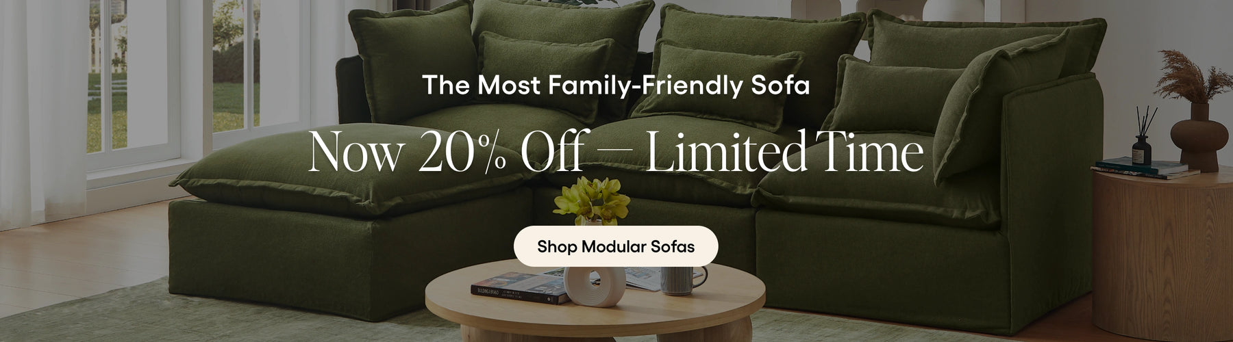 Modern modular sofa banner