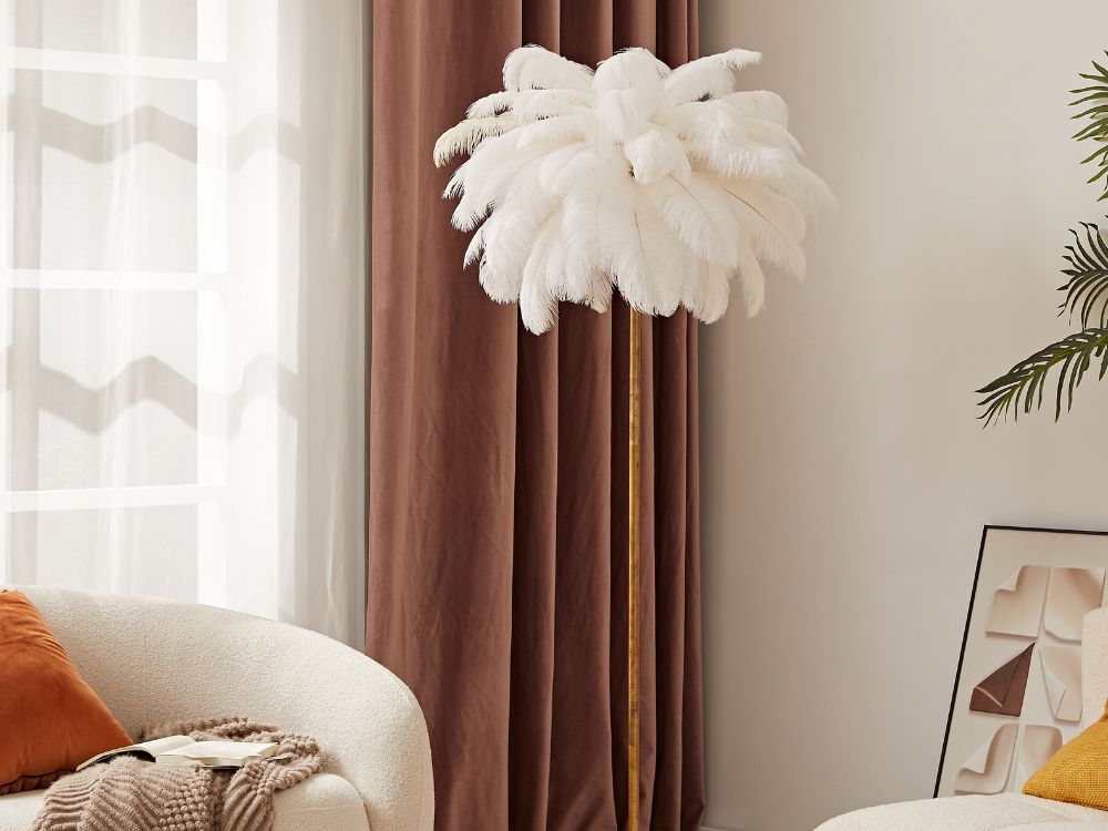 Dion Ostrich Feather Floor Lamp
