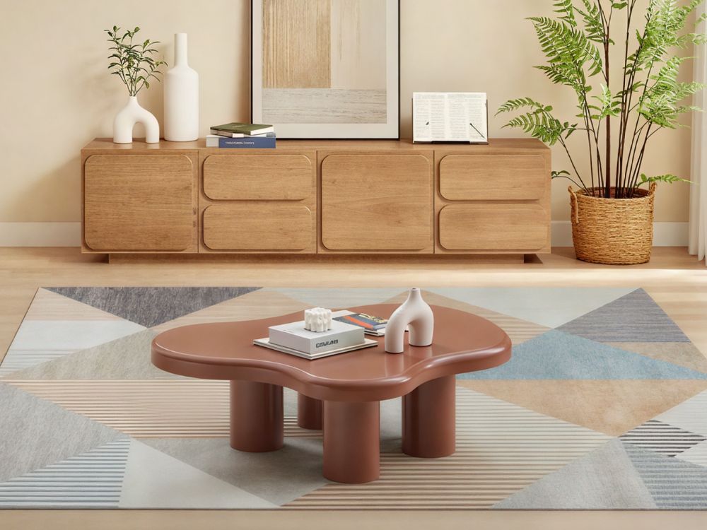 Elena TV + Cloud Russet Living Room Set