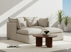 2 Seater / Bed / Linen Beige