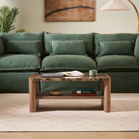 Hank Marble Coffee Table - Walnut