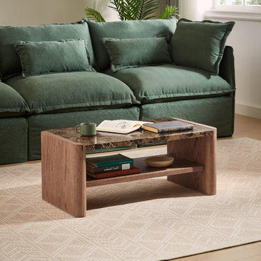 Hank Marble Coffee Table - Walnut