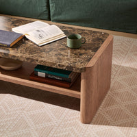 Hank Marble Coffee Table - Walnut