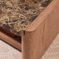 Hank Marble Coffee Table - Walnut