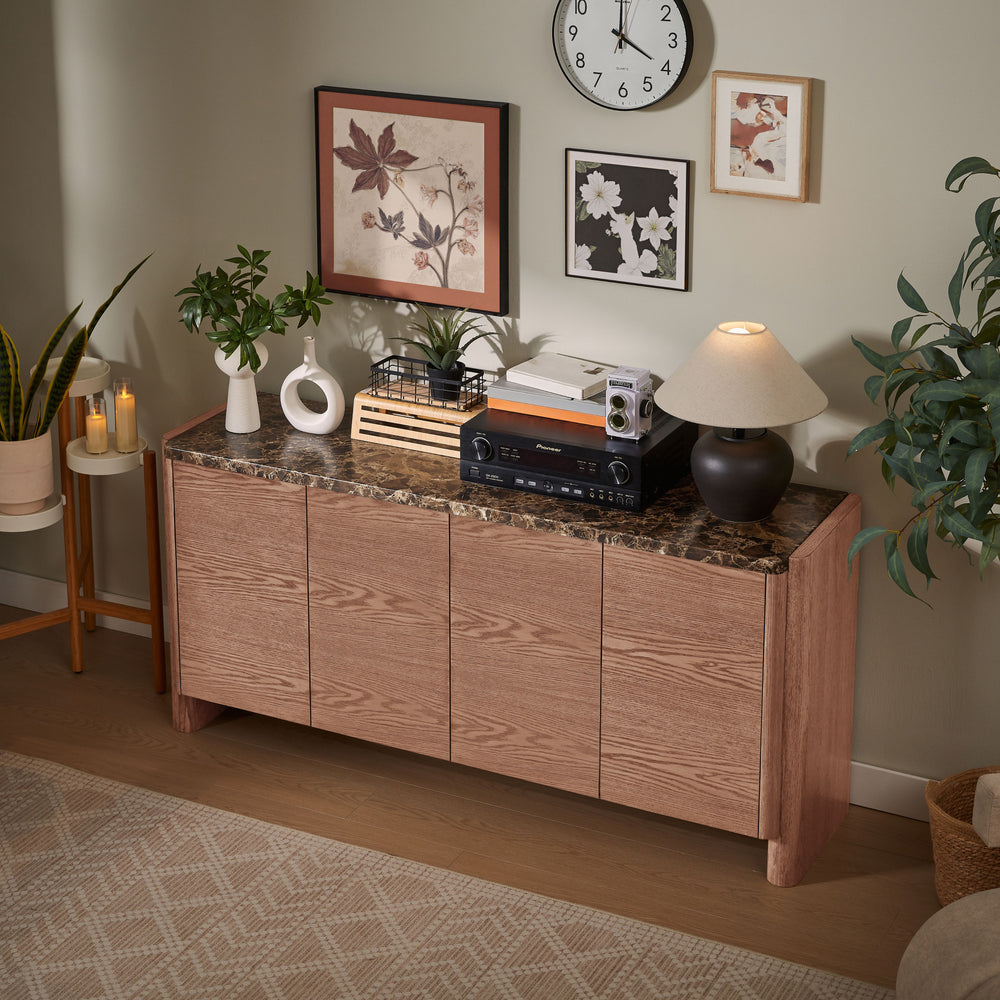Hank Marble Sideboard - Walnut