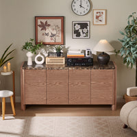 Hank Marble Sideboard - Walnut