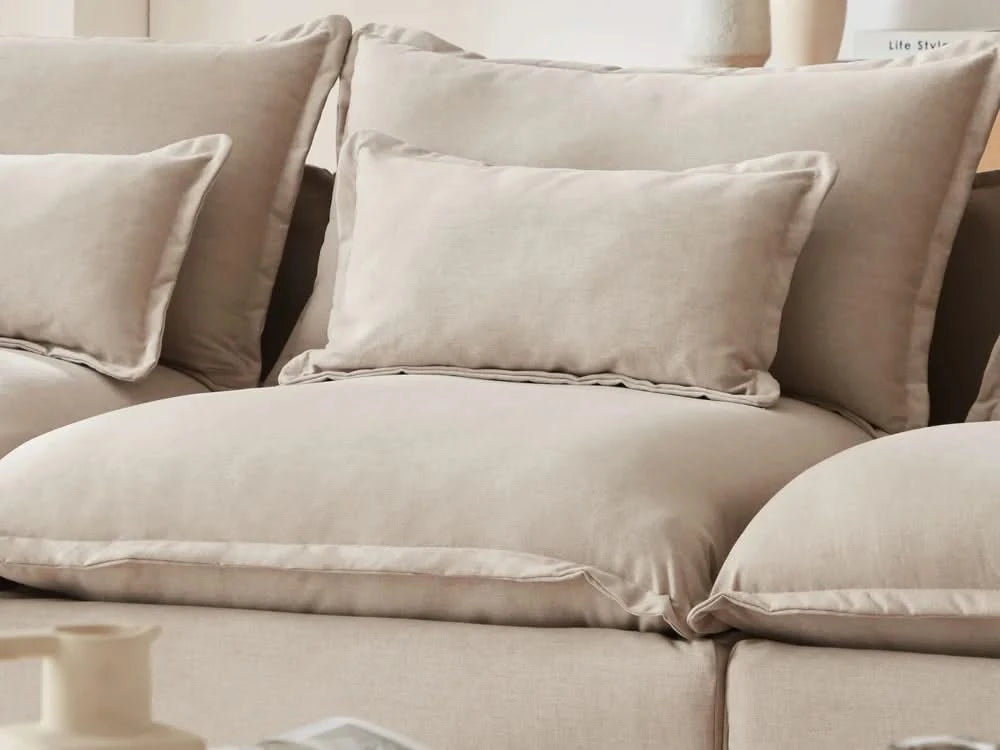 Lifely Modular 9 Seater U Sectional Sofa Ottoman - Linen Beige