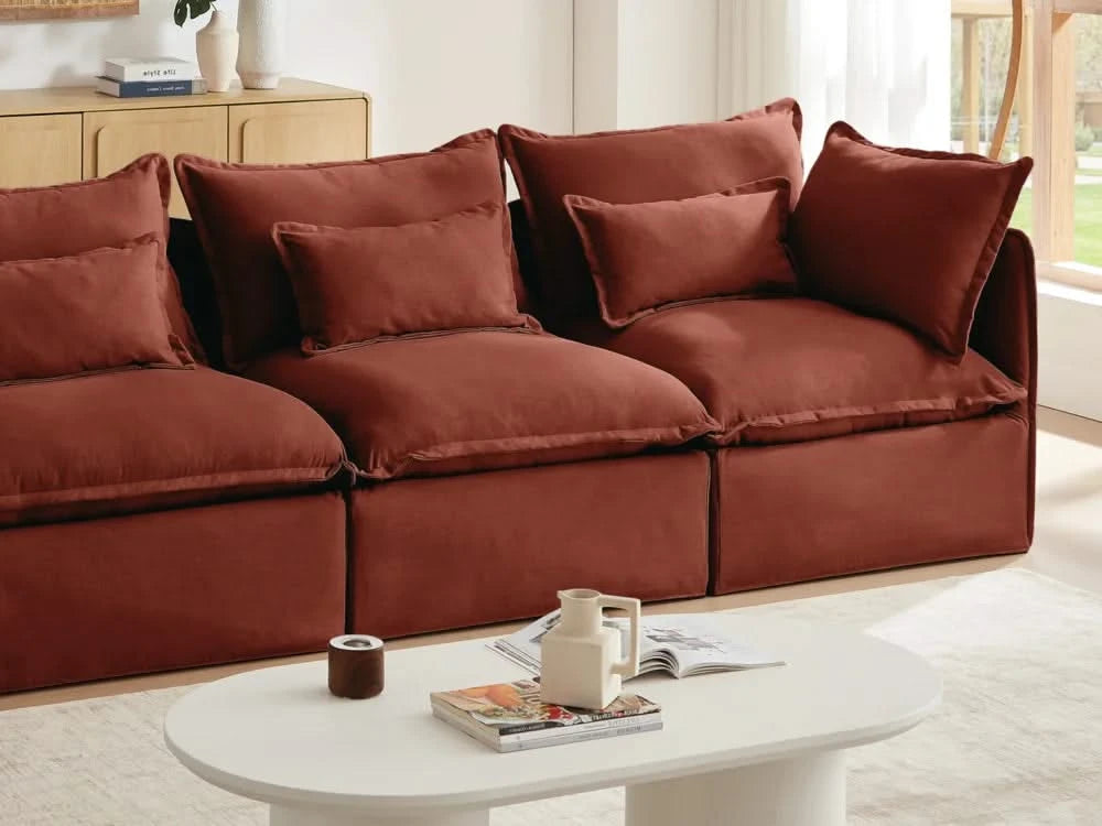 Lifely Modular 3 Seater Sofa - Rust