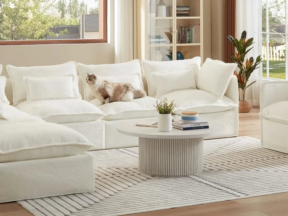 Lifely Modular 3 Seater Sofa - White Boucle