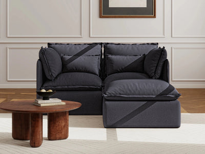 2 Seater / Sofa + Ottoman / Charcoal