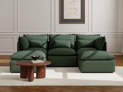 3 Seater / U-Sectional / Dark Green