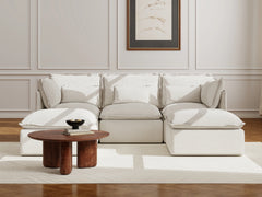 3 Seater / U-Sectional / White Boucle