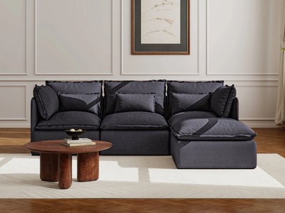 3 Seater / Sofa + Ottoman / Charcoal