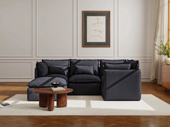 4 Seater / Corner + Ottoman / Charcoal