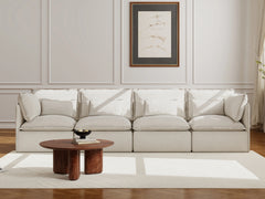 4 Seater / Sofa / White Boucle
