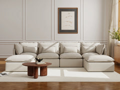 4 Seater / U-Sectional / Linen Beige