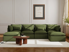 4 Seater / U-Sectional / Olive Green