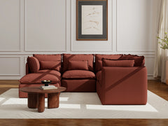 5 Seater / Corner + Ottoman / Rust