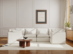 6 Seater / U-Sectional / White Boucle