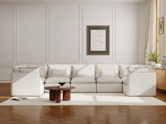 7 Seater / U-Sectional / White Boucle