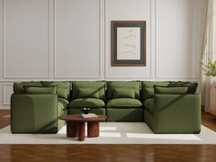 8 Seater / U-Sectional / Olive Green