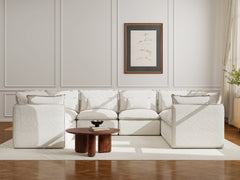 8 Seater / U-Sectional / White Boucle