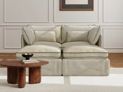 2 Seater / Bed / Cream Piping