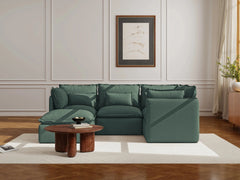4 Seater / Corner + Ottoman / Dark Green