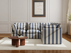 5 Seater / Corner / Blue Stripes