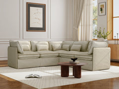5 Seater / Corner / Cream Piping