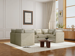 9 Seater / U-Sectional / Cream Piping