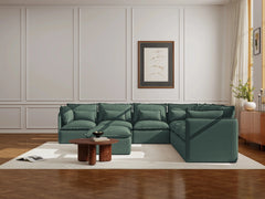 7 Seater / Corner + Ottoman / Dark Green