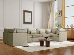 7 Seater / U-Sectional / Cream Piping