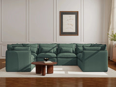 8 Seater / U-Sectional / Dark Green